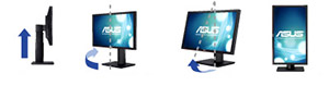 Adjust the height of the monitor, swivel, tilt or pivot it