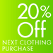 Save 20% on your next clothing and shoes purchase when you sign up to receive regular clothing emails