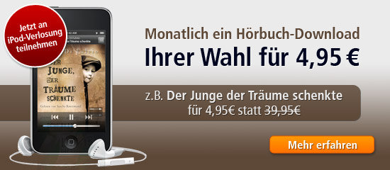 4,95 Euro statt regulär 9,95 Euro für ein Hörbuch nach Wahl