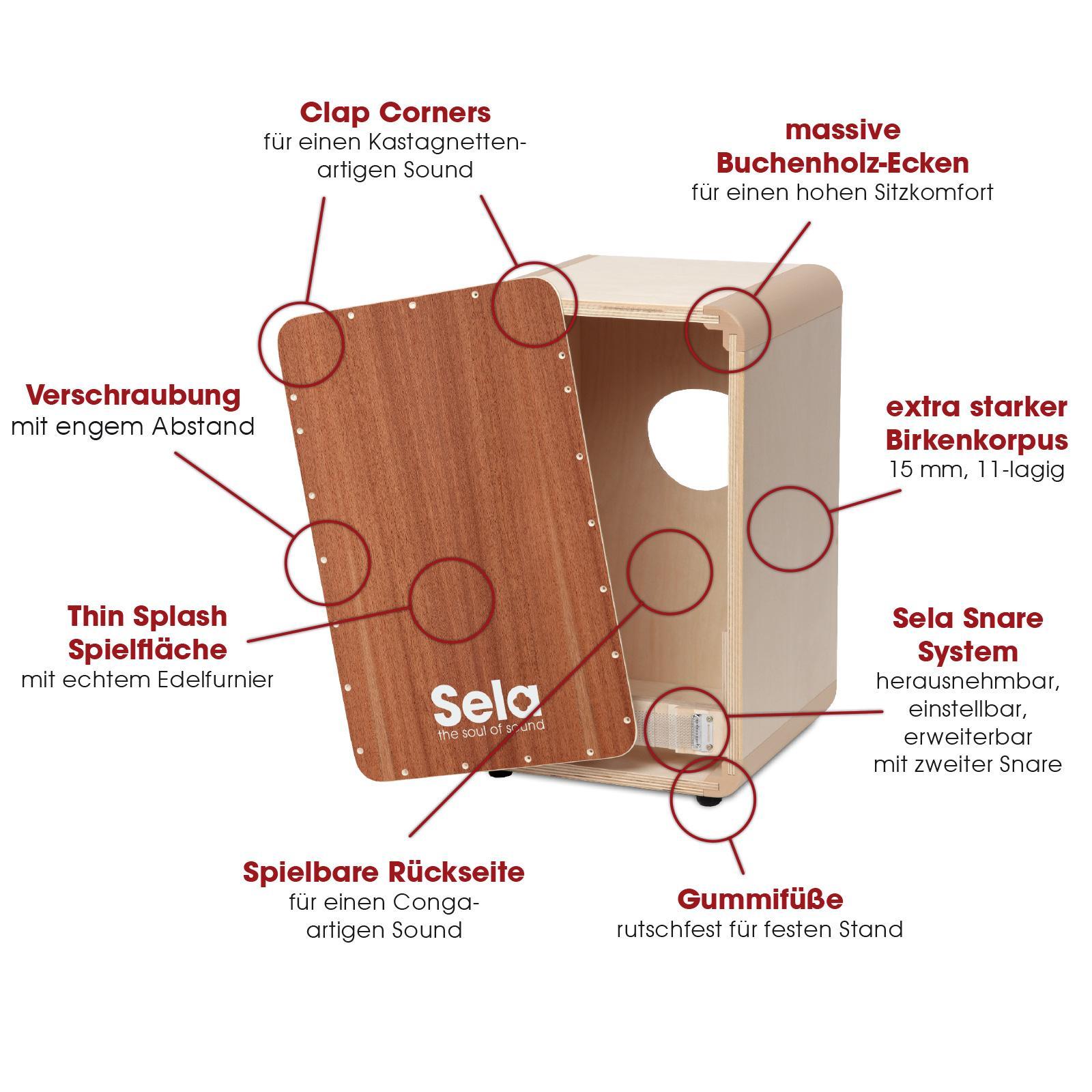 Sela Cajon Schnellbausatz SE 037 Edelfurnier Spielfläche, unlackiert Amazon.de Musikinstrumente