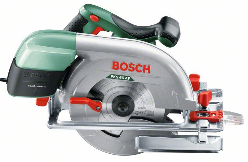 Bosch PKS 66 AF HomeSeries Handkreissäge + Führungsschiene + Sägeblatt (1600 W, max