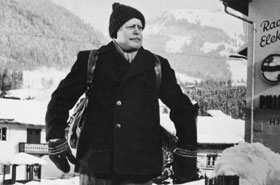 Drei M�nner im Schnee