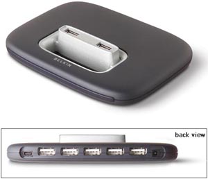 Belkin F5U237qea USB 2.0 7-Port Hub, 3 Ports nach oben gerichtet f&uuml;r besseren Zugang