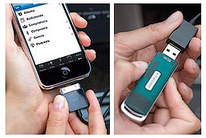 Verbindung des MKi9200 mit iPhone oder USB-Stick