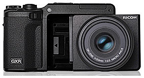Ricoh GXR Systemkamera mit Wechselmodul.