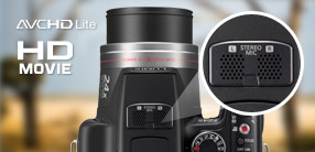 HD Videoaufnahme in AVCHD Lite mit Zoom und Stereoton