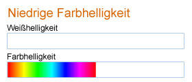 Niedrige Farbhelligkeit