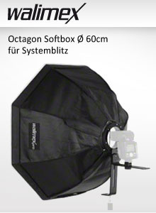 walimex Octagon Softbox &Oslash; 60cm f&uuml;r Systemblitz
