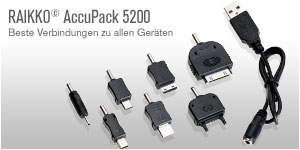 RAIKKO USB AccuPack 5200 Lieferumfang
