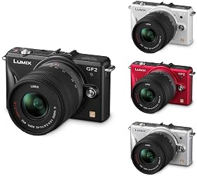 Panasonic Lumix DMC-GF2KEG-K Systemkamera mattschwarz Kit mit Standardzoom 14-42 mm schwarz