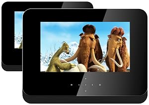 Odys Duo Tragbarer DVD-Player mit zusätzlichem 17,8 cm (7 Zoll) Bildschirm (USB, DVB-T) schwarz