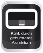 K&uuml;hl durch geb&uuml;rstetes Aluminium
