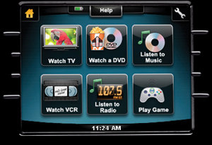 Logitech Harmony 1100, screen