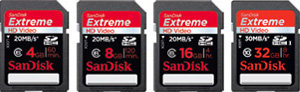 SanDisk Extreme&reg; HD Video family