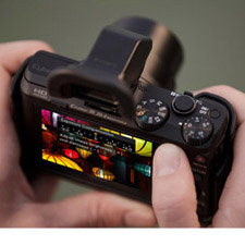 Einstellen der Belichtungswerte per Drehrad.