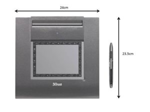 Stylish, ultra thin tablet with 140 x 100 mm working space.