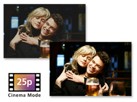 Kino-Look: Im 25p-Cinema-Modus erscheinen helle und dunkle Bereiche noch detaillierter. 