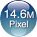 14,6 Megapixel: Anzahl der Bildpunkte auf dem Sensor der Kamera. Bei der Samsung GX20 fasst der CMOS-Sensor 14,6 Millionen Pixel.