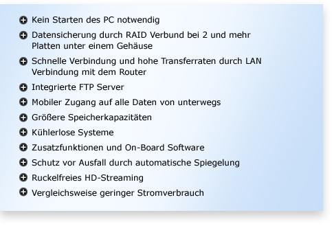 Netzwerk Festplatten bringen entscheidende Vorteile