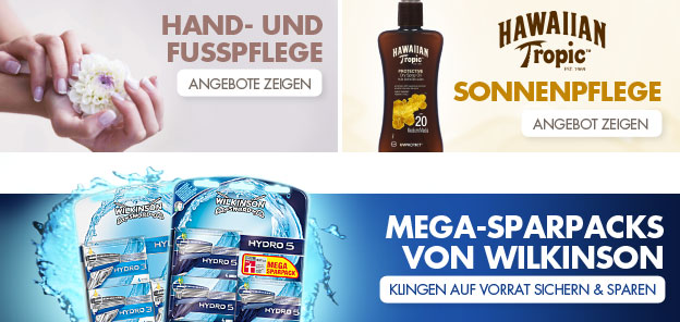 Wilkinson Shop: Hand- und Fusspflege, Sonnenpflege, Mega-Sparpacks