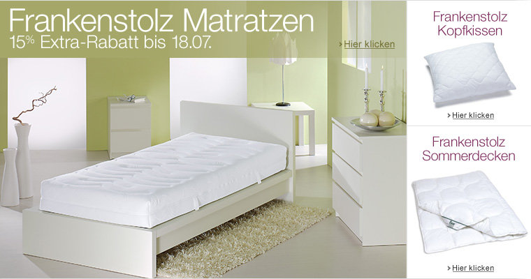 Frankenstolz Matratzen 15% Extra-Rabatt bis 18.07.