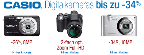 Casio Digitalkameras bi -34%