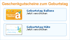 Geschenkgutscheine zum Geburtstag