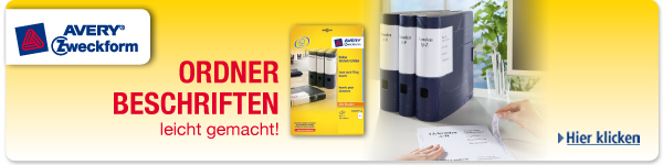 Avery Aktion Ordner beschriften