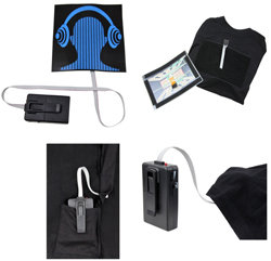 Ultrasport LED T-Shirt &ndash; Equalizer Motiv bewegt sich zur Musik,  inkl. Batterien - Zusatzbild