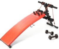 Ultrasport Sit Up Bank &ndash; Bauchtrainer / Platzsparend zusammenklappbar &ndash; inkl. 2 x 1,5 kg Gymnastikhanteln / Latex Elastikz&uuml;ge
