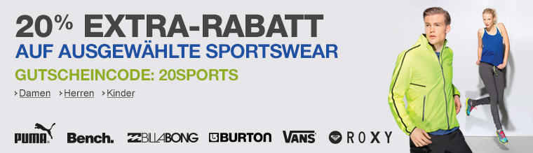 Amazon: 20% Rabatt auf ausgewählte Sportswear de sports SportswearGC 11 4 13 sbb. V370786272 Amazon: 20% Rabatt auf ausgewählte Sportswear