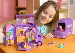 Polly Pocket Funkelnde Tierfreunde-Showbus-Spielset