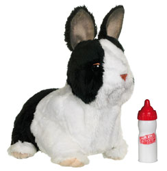 Fur Real Friends, neugeborenes Hasenbaby schwarz-weiss