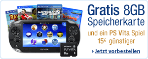 PlayStation Vita: Jetzt vorbestellen und gratis Speicherkarte plus 15 EUR Rabatt auf ein PS Vita Spiel sichern