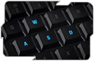Selektive Anti-Ghosting-Funktion im Bereich der WASD-Gaming-Tastengruppe