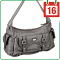 Esprit Velvet V15052, Damen Umhängetasche (schwarz, braun oder grau)