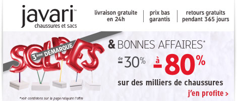Soldes et bonnes affaires sur Javari.fr, site entièrement dédié aux chaussures et aux accessoires de mode