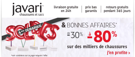 Soldes et bonnes affaires sur Javari.fr, site entièrement dédié aux chaussures et aux accessoires de mode