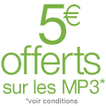1 lecteur MP3 achet� = 5� de MP3 � t�l�charger offerts