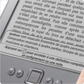 Le dictionnaire sur la liseuse Kindle. Recherchez la définition des mots avec le dictionnaire intégré.