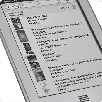 Affichage de la boutique Kindle sur la liseuse Kindle Touch. Visitez la boutique Kindle directement sur votre appareil.