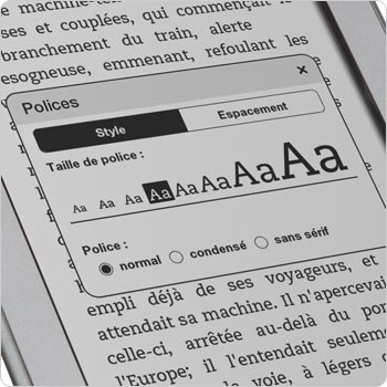 Changer la police et la taille de la police sur la liseuse Kindle Touch. Huit tailles ajustables et trois styles de police.