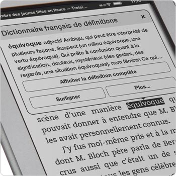 Le dictionnaire sur la liseuse Kindle Touch. Recherchez la d�finition des mots avec le dictionnaire int�gr�.