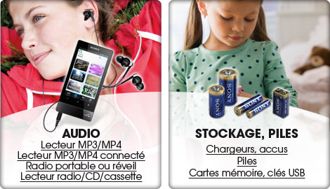 Sony Boutiques Audio, Stockage et Piles