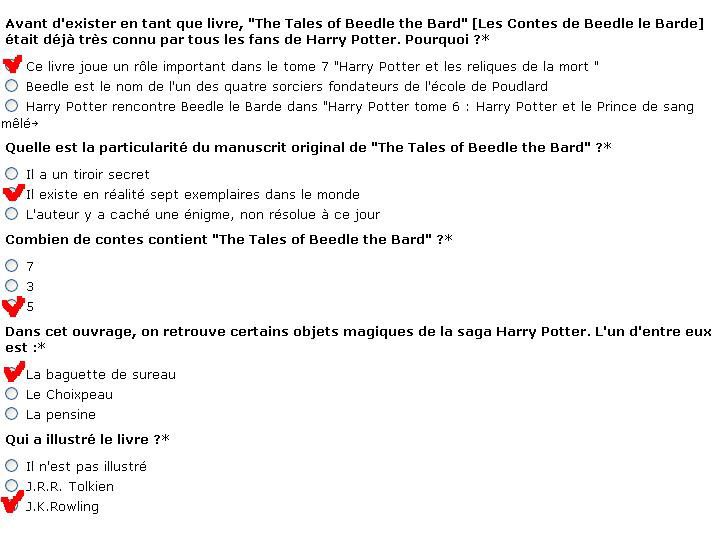 Jeu concours Beedle the Bard