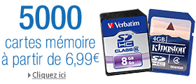 5 000 cartes m�moire � partir de 6,99 euros
