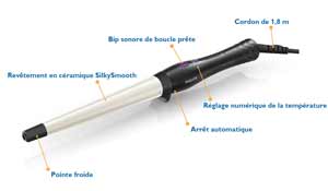 Avec le nouveau boucleur conique Philips Care CurlControl, créez vos