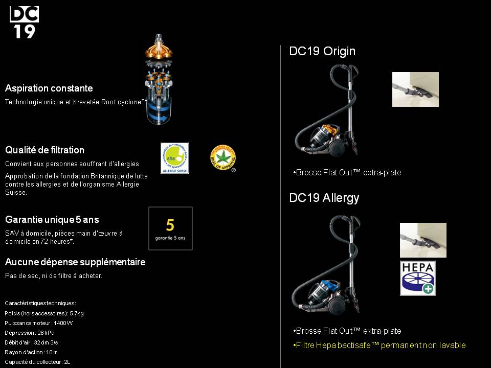 Performances du Dyson DC19