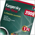Kaspersky Antivirus 2009 pour 1 ou 3 poste