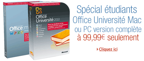 Office Universit� Mac et PC : 99,99 euros seulement